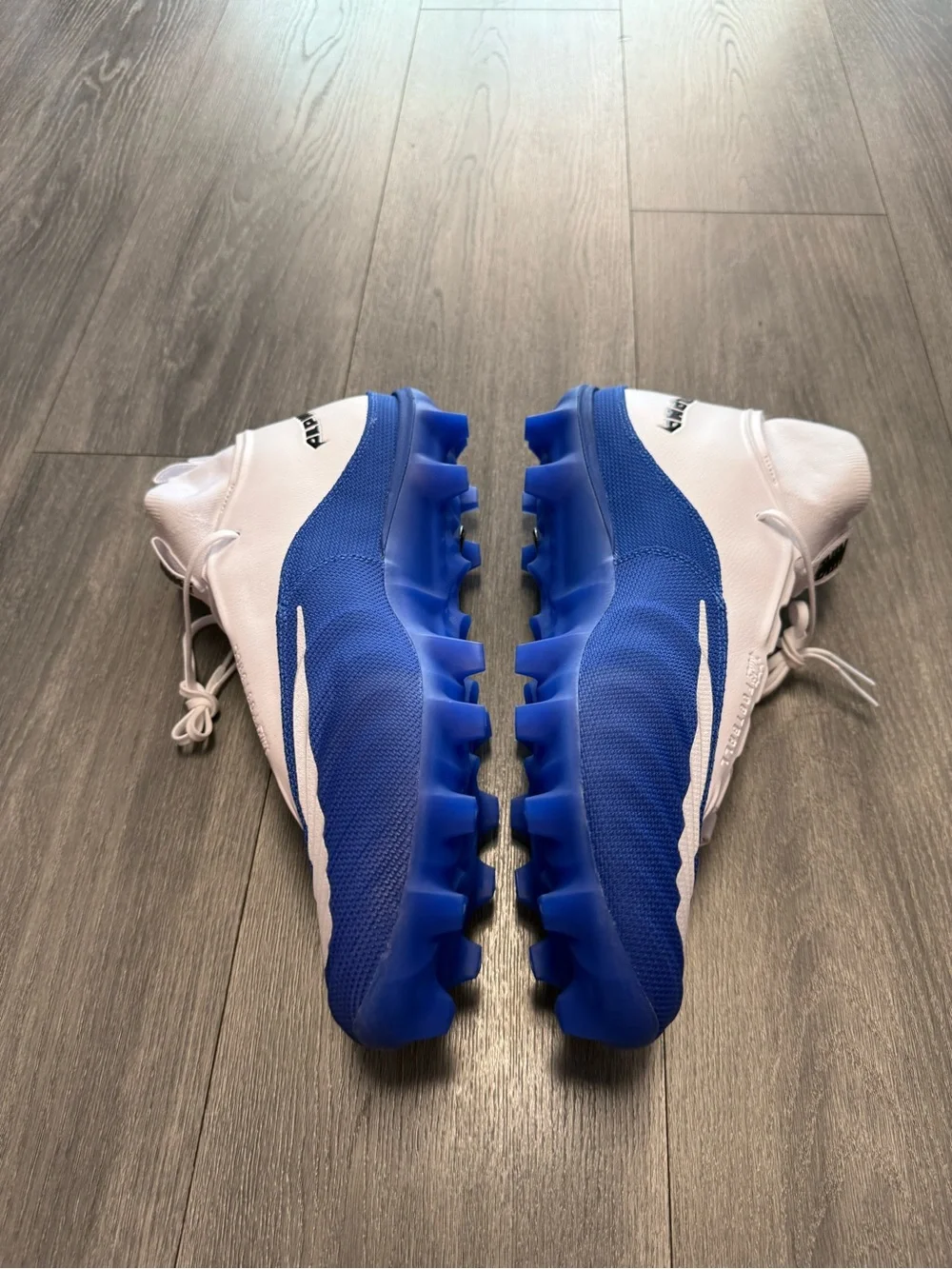 Nike Alpha Menace 5 Pro White Blue Football Cleats Men’s Size 15 HV7020-100 New